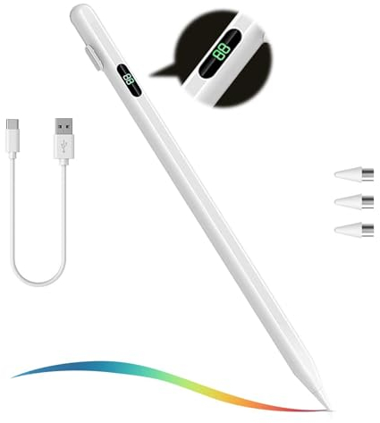 Stylus Pen für iPad und Android - Stift Tablet Mit Leistungsanzeige - Geeignet für Huawei, iPad Air/Mini/Pro, Xiaomi, Samsung und Andere Geräte Mit Kapazitivem Bildschirm