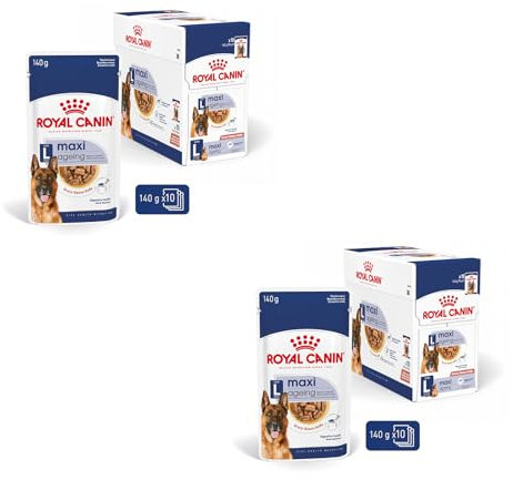 Royal Canin Maxi Ageing 8+ | Doppelpack | 2 x 10 x 140 g | Alleinfuttermittel für Hunde | Für große ältere und Senior Hunde (26 bis 44 kg) | Ab dem 5. Lebensjahr