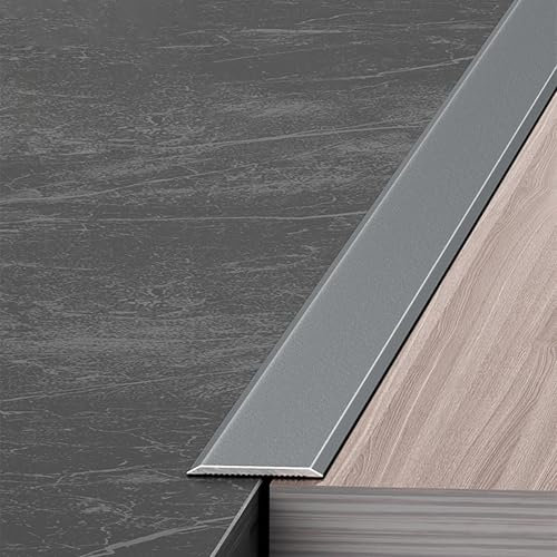 Raouoae Übergangsprofil 90cm*3, Eloxierte Aluminium Abdeckleisten - Boden Übergangsschiene, Abdeckstreifen Für Fliesen, Teppich Und Holzböden(Gray,W:50mm)