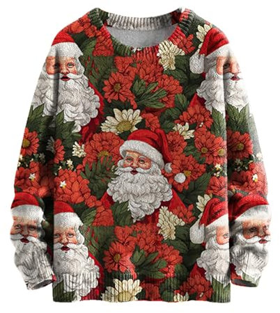 Hässliche Weihnachtspullover Oversize Pullover Damen Weihnachts Hoodie Herren Lustig Ugly Christmas Sweater Led Weihnachtspullover Trinkspiel Christmas Tshirt Dicke Strickpullover Damen