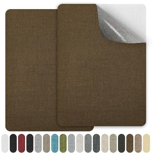GYGYL 2 Pcs 20.3cm X 28cm (8 X 11in) Fabric Repair Patches, Linen Repair Patches, Self-Adhesive Fabric Patch for Sofas, Couch, Furniture,Tote Bags, Car Seats-Dark Brown