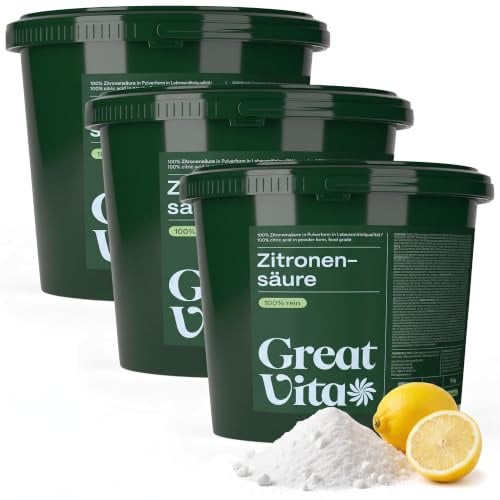 GreatVita Ácido cítrico monohidrato gránulos 15 kg | grado alimenticio, ácido cítrico puro E330 | Sin OGM, acidulante, ideal para descalcificar, limpiar, limpiar, hornear, cocinar