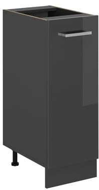 Vicco Apothekerschrank R-Line, Anthrazit Hochglanz, 30 cm ohne Arbeitsplatte