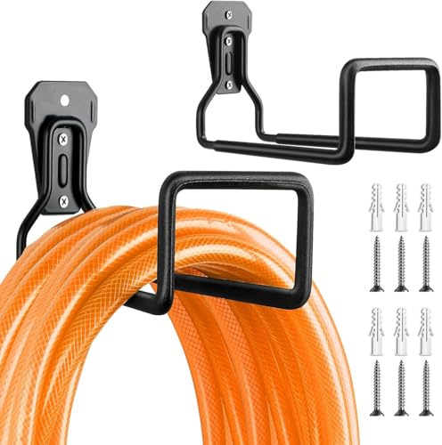 Metall-gartenschlauchhalter,YouXiaor 2 Stück Schlauchhalter Wand Schlauchhalter Gartenschlauchhalter Wasserschlauchhalter Schlauchhaken Robuster Schlauchaufhänger Für Wasserschlauch Verlängerungskabel