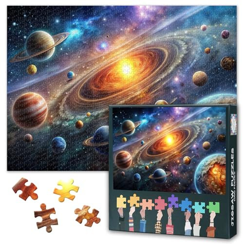 1000 Pieces Jigsaw Puzzles for Adults Space Stars Planets, Universe Galaxy Puzzle for Adults, Children and Elderly, Infinity Galaxies Jigsaw Puzzles 1000 Pieces, Sturdy Pieces Challenging Family Game