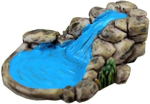 Gammaeon Blaues Feengarten-Set mit Miniatur-Teich – Wetterfeste Mini-Landschaftsdekoration für Garten und Balkon, Bachlauf-Zubehör (DIY-Miniaturwelt, Umweltfreundlicher Kunststoff)