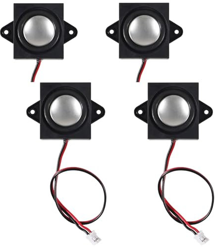 JUZITAO 4PCS 4 Ohm 3 Watt Mini Speaker 4ohm 3w Loundspeaker Micro Speaker with11mm Line Length JST-PH2.0mm-2 pin Terminal for Small Electronic Projects Advertising Machines LCD TV Monitors