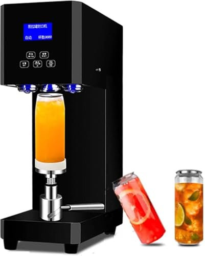 Soda Can Sealer Machine,Tin Can Seamer Machine,Can Sealer Machine,Automatic Can Sealing Machine,Commercial Can Seamer,Height Adjustable for 55mm Aluminum Caps,Black