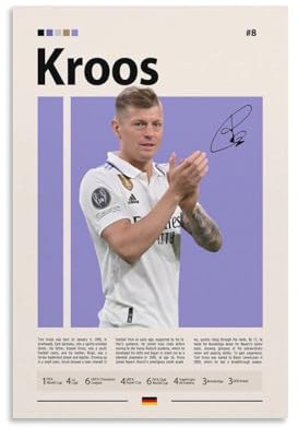 NFDVFHFRQ Signiertes Poster von Toni Kroos, Leinwand, Schlafzimmer, Dekoration, Landschaft, Büro, Raumdekoration, Geschenk, 30 x 45 cm