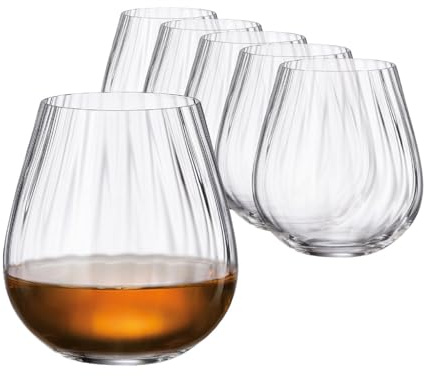 Sahm Whisky Columba Optic Gläser Set 6 tlg 380ml - Premium Trinkgläser Set - Stilvolle Whiskey- und Cocktailgläser - Auch ideale für Gin & Rum