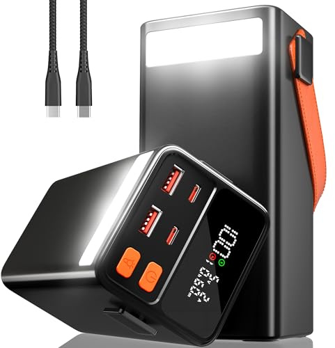 100W Power Bank 79800mAh, Grande Batteria Esterna Portatile con Ricarica Rapida Powerbank PD3.1 QC4.0, 5 Uscite USB-C, Display LED e Torcia – Ideale per Laptop Smartphone Tablet Viaggi e Outdoor