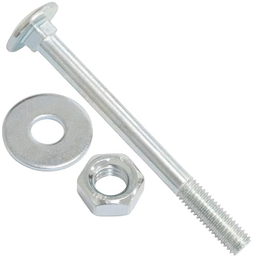 AERZETIX Conjunto de 15 tornillos carroceros cabeza abombada M8x90mm / arandelas y tuercas M8 / acero zincado/para fijación y ensamblaje