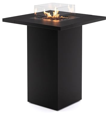 MF Table haute de feu extérieure à gaz Square Table haute jusqu'à 10 kW Type Bar