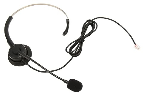 Qudinip Telefon-Headset, Einohrig, Professionelle Geräuschunterdrückung, Verstellbar, Kabelgebunden, für Call-Center-Kundendienst, Schwarzes ABS, 1 Einheit