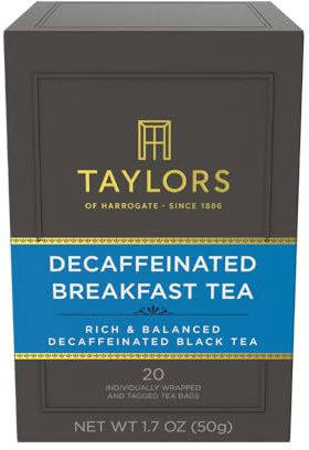 Taylors of Harrogate Decaffeinated Breakfast Tea Bags, Pack of 20, 50g
