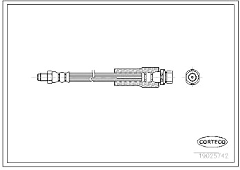 Corteco 19025742 Bremsschlauch vorne | 19025742 Kompatibel mit Escort V Stufenheck (afl),scorpio II (gfr, Ggr),scorpio II Turnier (gnr, Ggr)