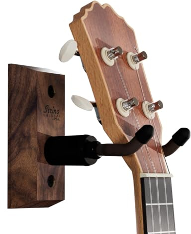Ukulele Hanger Wooden Wall Mount Made in the USA or Mandolin Hanger - Black Walnut - String Swing CC01UK-BW