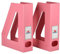 Acrimet Stehsammler Zeitschriftensammler Organizer (Kunststoff) (Rosa Farbe) (2 Stück)