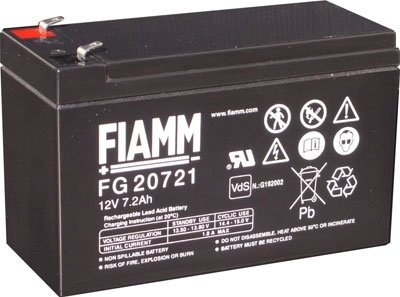 Batteria al piombo ricaricabile 12V 7.2Ah terminale faston 4.8 mm FIAMM