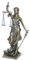 Römische Justitia mit Waage Schwert und Gesetzbuch bronziert Deko Figur