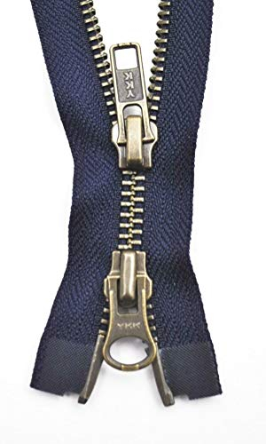 YKK Reißverschluss 2 Wege teilbar Schwarzblau 90 cm Metall Metallzähne