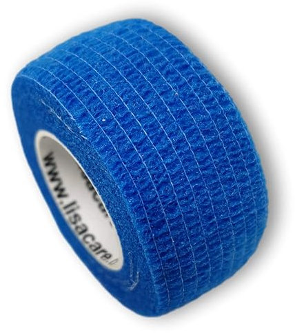 Pflasterverband, Wundpflaster, Kinderpflaster, Tierpflaster, elastisch & ohne Kleber, 2,5cm breit (5er Packung, Blau)