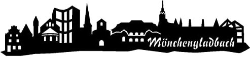 Samunshi® Wandsticker Mönchengladbach Skyline Wandtattoo verschiedenen Größen und Farben lieferbar 30 x 6,8cm schwarz