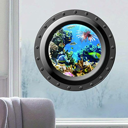 Clest F&H Underwater World Series Sharks 3D Wall Stickers & Murals Wall Decals Wallpaper Removable Wall Decor Decorative 43cm*43cm
