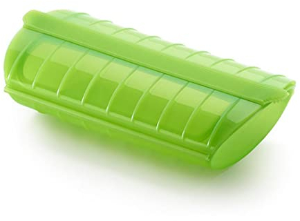 Lékué - Estuche de vapor, 1-2 personas (650 ml), silicona platino color verde