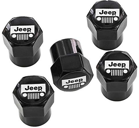 Jeep Ventilkappenabdeckungen mit Logo, Schwarz A