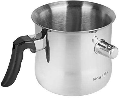 Milchtopf mit einer Pfeife aus Edelstahl Simmertopf Kochtopf Saucentopf Wasserbadkocher 2L Induktion