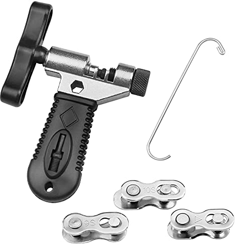 Baven FahrradKette Werkzeuge Bike Chain Tool + 3 Paare Fahrradkettenglied Fahrrad, Kettenwerkzeug Kettennieter für 7 8 9 10 Fach Fahrradkette Kettennietdrücker Ketten Entferner (Schwarz)