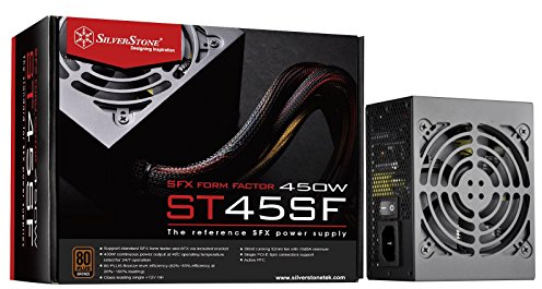 Silverstone SST-ST45SF-G v 2.0 - SFX Serie, 450W 80 Plus Gold flüsterleises PC-Netzteil mit 80 mm-Lüfter, 100% modular