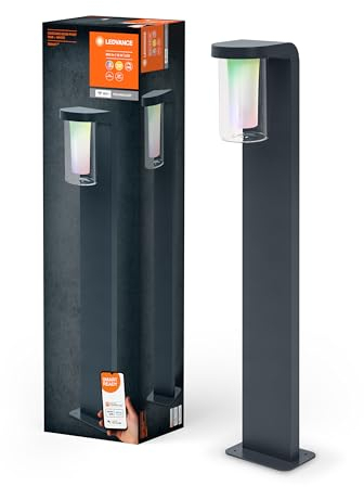 LEDVANCE SMART+ CASCADE 80CM Post - dimmbare LED Standleuchte dunkelgrau für Außen mit hochwertigem Aluminium-Gehäuse, RGB-Farbsteuerung, 10 W, 3000 Kelvin warmweiß, 420 Lumen, IP44