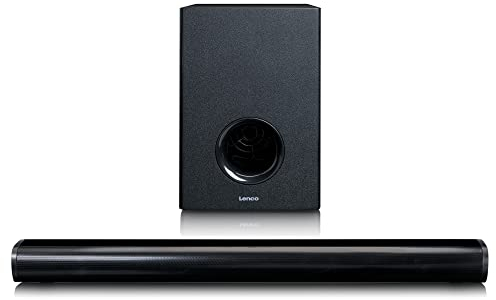 Lenco SBW-801 - Bluetooth Soundbar mit externem Subwoofer - 2 x 20 + 30 Watt RMS - DSP - HDMI (ARC) - Line-In - USB - AUX Eingang - Schwarz, SBW-801BK