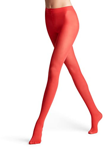 FALKE Matt Deluxe 30 DEN W Ti transparente lisas 1 pieza, Pantimedias Mujer, Rojo Scarlet 8228, L