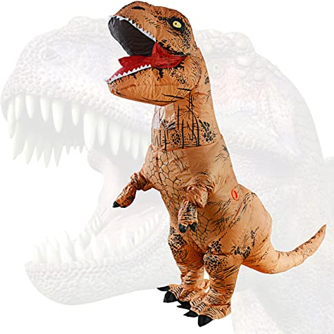 Geerypsy Dinosaurier Aufblasbares Kostüm für Erwachsene Lustiges T-Rex-Kostüm für Halloween Partys Weihnachten Festival
