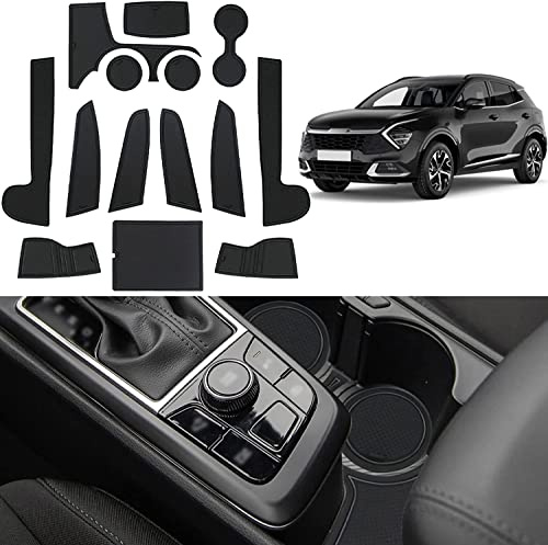 Coleya Antirutschmatten Kompatibel mit Kia Sportage NQ5 2022-2025 (AT), Mittelkonsole Gummimatten Türnaht Matten Getränkehalter Matte, Sportage NQ5 Gummi rutschfeste Matten (Schwarz)