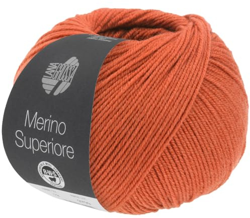 LANA GROSSA Merino Superiore | Pure, extrafeine Merinowolle waschmaschinenfest und filzfrei | Handstrickgarn aus 100% Schurwolle (Merino extrafein) | 50g Wolle zum Stricken & Häkeln | 180m Garn FB11