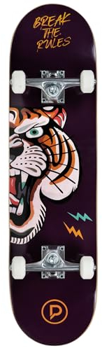 Playlife Skateboard Tiger, 31 / 8 - 79cm / 20,5cm, mit 52x36mm 90A Rollen, ABEC 5 Kugellager, art. nr.: 880311