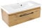 paplinskimoebel Badezimmer Badmöbel Unterschrank Schrank + Waschbecken aus Mineralguss 80 x 39 x 32 cm aufsatzwaschbecken gesetzt mit waschbeckenunterschrank badschrank Holz mit Soft-Close-System