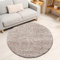Miovani Hochflor Teppich Rund 160 cm Beige - Besonders weicher Shaggy Teppich in vielen Farben & Größen für Dein gemütliches Zuhause - Teppich Wohnzimmer & Schlafzimmer