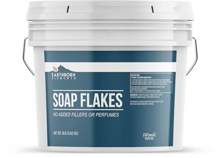 Earthborn Elements Soap Flakes 2 Gallon Bucket, Homemade Laundry Detergent, Tallow-Based, Unscented