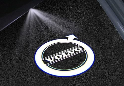 HEYCE 2PCS Voiture LED Logo Éclairage Projecteur Porte De Voiture Bienvenue Lumières pour Volvo XC60 XC40 XC90 S60 S90 V60 V40, Porte Laser Projecteur Lumière Décoration,A