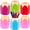 Liuuuu 6 Pieces Plastic Pen Vase, Pencil Shaped Holder, Storage Organizer With Creative Tip Design, Stationery Desk Tidy Container