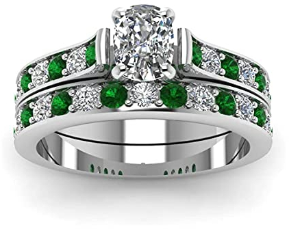 Created Gems Ovaler facettierter Smaragd-Cz-Ring – 999 Silberreinheit Grüner Smaragd-Cz-Edelsteinring – Schmuckgeschenk zum Jubiläum
