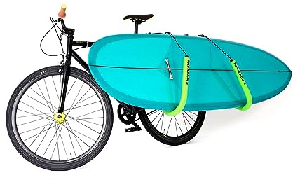 PAT RACKS Premium longboard cykelhållare – dubbelarmad cykelhållare, 12 mm skyddsskum, justerbart stolpe fäste – enkel snabb installation – longboards, SUP paddelbrädor, mini-Malibu – kortbrädor,