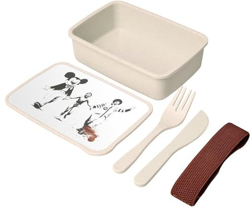 Fabulous Lunch Box Lunchbox mit Besteck Banksy Napalm Mickey Ronald Guerre Vietnam 700 ml