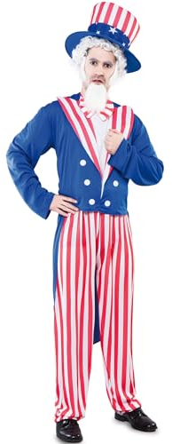 Krause & Sohn Onkel Sam Kostüm Mr. National USA für Herren Gr. M/L Amerikaner rot blau Amerika Fasching Karneval Mottoparty