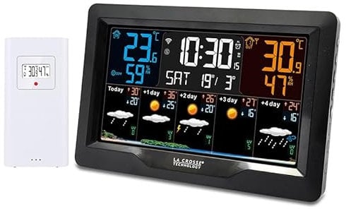 La Crosse Technology - SW403 Station Météo J+4 avec connexion Wifi et écran coloré - Noir